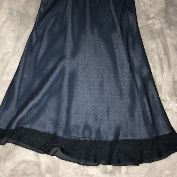 Express Dress V-Neck Sleeveless 100% Silk Blue - Picture 3 of 10